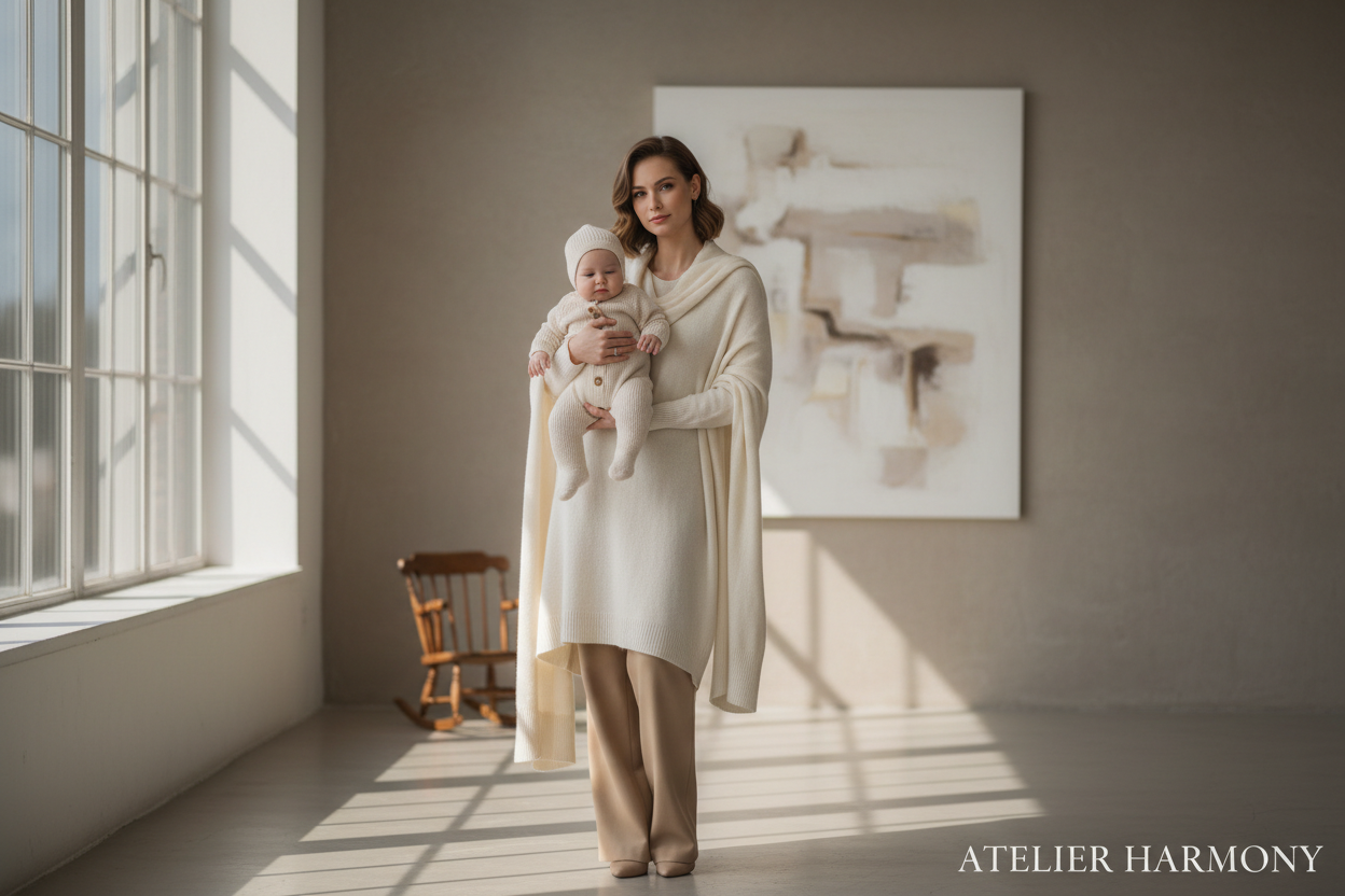 Femme et bébé luxueux